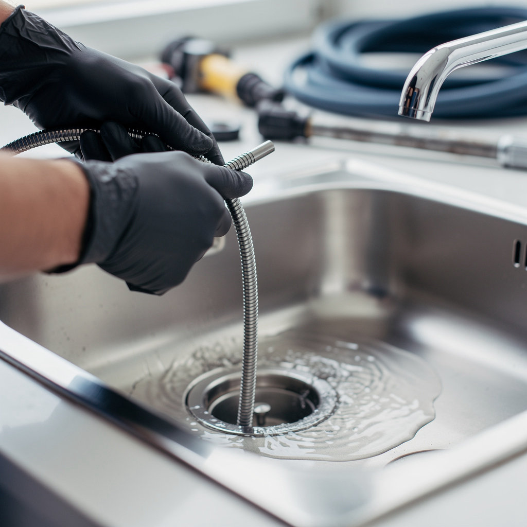 C&B Plumbing LLC professional drain cleaning process with camera inspection equipment